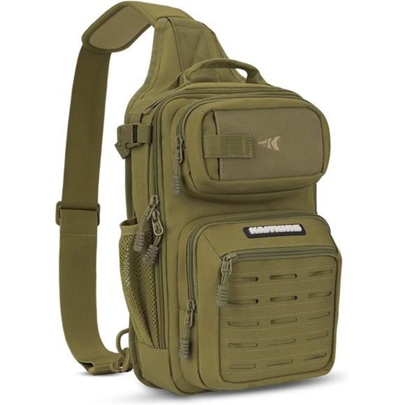 Lightweight Sling Fishing Backpack - Sling Tool Bag for Hiking - Desert Brown